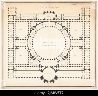 Velten Jurij Matwejewitsch (1730-1801), Académie des Arts de Saint-Pétersbourg (ca.1775): Plan d'étage 1st étage. Encre sur papier, 64,4 x 70,2 cm (y compris les bords) Velten Jurij Matwejewitsch (1730-1801): Akademie der Künste Saint-Pétersbourg Banque D'Images