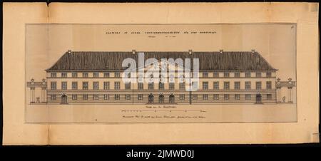 Fleischmann Kurt (né en 1897), la récréation folklorique pour une ville moyenne. Concours Schinkel 1924 (1924): Saalbau. Vue sur Parkstrasse 1: 100. Tuche aquarelle sur transparent, 47,9 x 104,6 cm (y compris les bords de balayage) Fleischmann Kurt (geb. 1897): Volkserholungsstätte für eine Mittelstadt. Schinkelwettbewerb 1924 Banque D'Images