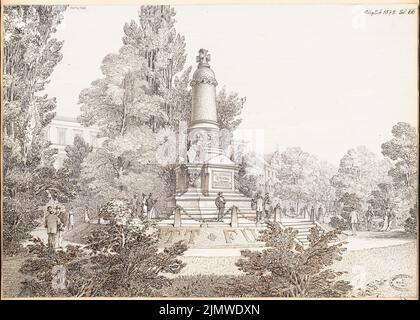 Architecte inconnu, monument tombé à Mühlhausen. Concours mensuel août 1878 (08,1878): Perspective View. Encre sur carton, 41,9 x 58,7 cm (y compris les bords de numérisation) N.N. : Gefallenendenkmal, Mühlhausen. Monatskonkurrenz août 1878 Banque D'Images