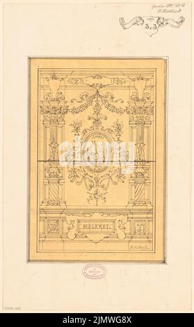 Stöckhardt Heinrich (1842-1920), fenêtre pour la maison de l'association d'architectes à Berlin. Concours mensuel janvier 1881 (concours 2nd) (01,1881): Voir. Encre sur transparent, 48,6 x 30,1 cm (y compris les bords de balayage) Stöckhardt Heinrich (1842-1920): Fenster für das Haus des Architekten-Vereins zu Berlin. Monatskonkurrenz Januar 1881 (2. Wettbewerb) Banque D'Images