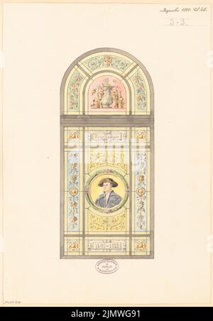 Architecte inconnu, fenêtre pour la maison de l'association d'architectes à Berlin. Concours mensuel décembre 1880 (concours 1st) (12,1880): Voir. Aquarelle de l'encre et du crayon sur la boîte, 50,4 x 35 cm (y compris les bords de numérisation) N. : Fenster für das Haus des Architekten-Vereins zu Berlin. Monatskonkurrenz Dezember 1880 (1. Wettbewerb) Banque D'Images