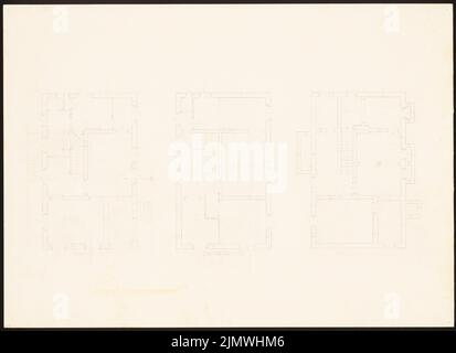 Michel Paul jun. (1922-1943), immeuble résidentiel (1941): plan d'étage rez-de-chaussée, étage supérieur, sous-sol. Crayon sur carton, 52 x 71,7 cm (y compris les bords du scan) Michel Paul jun. (1922-1943): Wohnhaus Banque D'Images