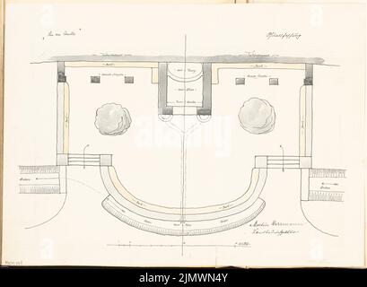 Herrmann R. Martin (1871-1926), version source. Compétition mensuelle avril 1906 (04,1906): Plan d'étage 1:50; barre d'échelle. Tuche aquarelle sur la boîte, 50,7 x 69,2 cm (y compris les bords de balayage) Herrmann Martin Richard (1871-1926): Quellfassung. Monatskonkurrenz avril 1906 Banque D'Images