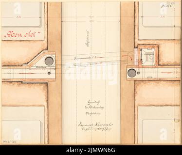 Kaurisch Heinrich, Düker. Compétition mensuelle février 1907 (02,1907): Selon plan avec plan d'étage 1:50. Tuche aquarelle sur la boîte, 33,7 x 42 cm (y compris les bords de balayage) Kaurisch Heinrich : Düker. Monatskonkurrenz février 1907 Banque D'Images