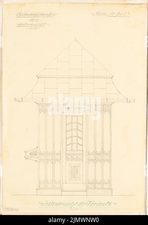 Architecte inconnu, maison de vente de fruits. Compétition mensuelle Mai 1914 (05,1914): Variante: Vue du dessus 1:10. Crayon sur transparent, 58 x 40,1 cm (y compris les bords de numérisation) N. : Obstverkaufshäuschen. Monatskonkurrenz Mai 1914 Banque D'Images