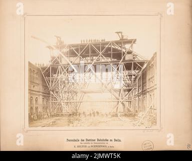 Stein Theodor August (1802-1876), Stettiner Bahnhof à Berlin (env 1874) : vue. Photo sur carton, 43 x 54,9 cm (y compris les bords de balayage) Stein Theodor August (1802-1876): Stettiner Bahnhof, Berlin Banque D'Images