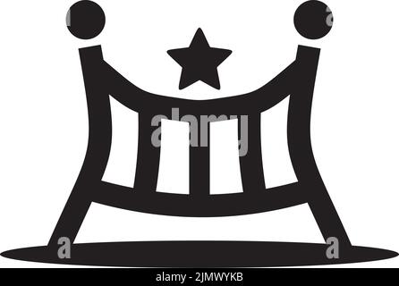 Berceau en bois pour bébé icône logo vectoriel Illustration de Vecteur