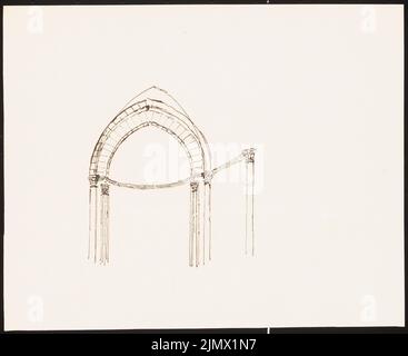 Quast Ferdinand von (1807-1877), coffre-fort (sans dat.): RISS. Encre sur papier, 17,9 x 22 cm (y compris les bords de numérisation) Quast Ferdinand von (1807-1877): Gewölbe Banque D'Images