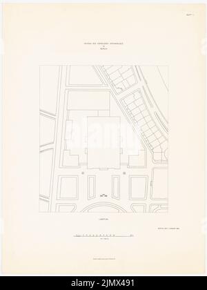 Hoffmann Ludwig (1852-1932), Royal Opera in Berlin-Tiergarten (1913-1914): Pas encore enregistré. Matériel/technologie N.N. enregistré, 61 x 45,8 cm (y compris les bords de balayage) Hoffmann Ludwig (1852-1932): Königliche Oper, Berlin-Tiergarten Banque D'Images