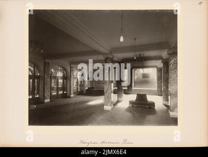 Architecte inconnu, Académie royale de Poznan (1910): Vue intérieure. Photo sur carton, 29,3 x 41,5 cm (y compris les bords) Fürstenau Eduard August Wilhelm (1862-1938): Königliche Akademie, Posen Banque D'Images