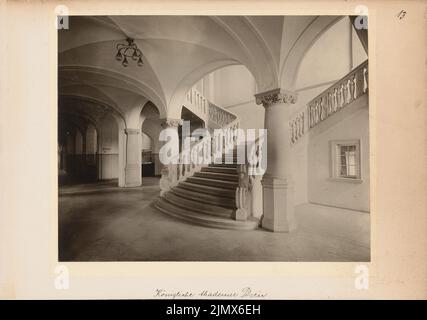 Architecte inconnu, Académie royale de Poznan (1910): Escalier avec vue intérieure. Photo sur carton, 29,1 x 41,5 cm (y compris les bords) Fürstenau Eduard August Wilhelm (1862-1938): Königliche Akademie, Posen Banque D'Images