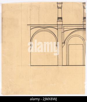 ClimT Johannes Franziscus (1865-1946), a benné contrainti St. Maurice, Clerf (Clervaux), Clervaux), du 1908-1914): Bibirinties (?) (Plans de fin de fragment) Klomp Johannes Franziskus (1865-1946): Benedektinerabtei St. Mauritius, Clerf (Clervaux) Banque D'Images