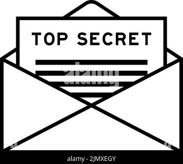 Enveloppe et lettre signe avec mot top secret comme titre Illustration de Vecteur