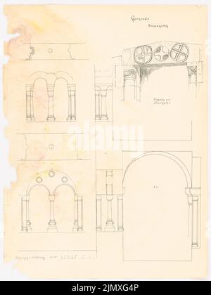 Academic Architects Berlin (AAVB), sketchbook SS 1902: St. Vipertus in Gernrode (?) (1902): Détails du cloître et de la sacristie. Pression sur papier, 39,2 x 29,4 cm (y compris les bords de balayage) Akademischer Architektenverein Berlin (AAVB) : Skizzenheft SS 1902: St. Vipertus, Gernrode (?) Banque D'Images