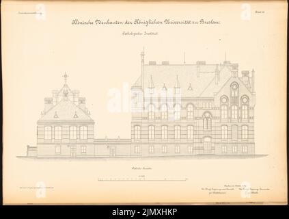 Diestel Georg (1854-1926), Université de Wroclaw. Instituts médicaux sur Maxstrasse. institut pathologique (1890-1892): Vue du sud 1: 100. Lithographie sur papier, 48,9 x 69 cm (y compris les bords de numérisation) Banque D'Images