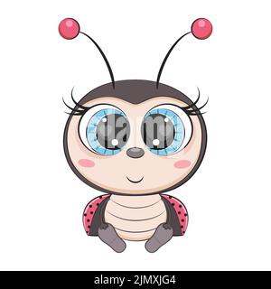 Adorable coccinelle, coccinelle. Incect. Illustration de Vecteur