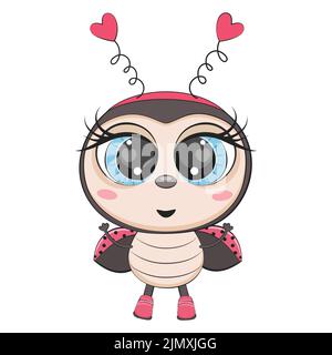 Adorable coccinelle, coccinelle. Incect. Illustration de Vecteur