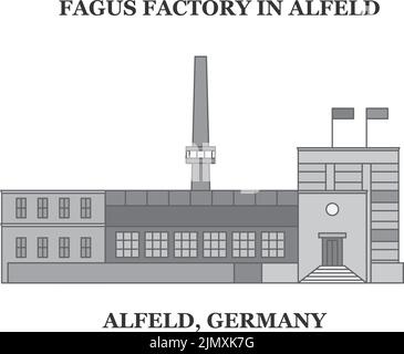 Allemagne, Alfeld ville horizon illustration vectorielle isolée, icônes Illustration de Vecteur