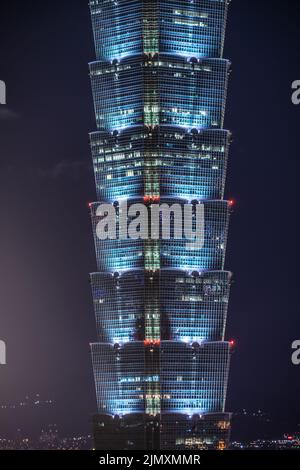 Taipei 101 nuit vue dont est visible de Xiangshan Taipei Banque D'Images