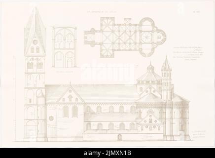 N.N., Saint-Aposteln à Cologne. (Depuis : Altchristl. U. Roman. Construction, éd. V. sortie des caractères d. Etud. TH Berlin, 1875) (1875-1875): Vue, plan d'étage, détail. Impression sur papier, 35,4 x 51,5 cm (bords de numérisation inclus) Banque D'Images