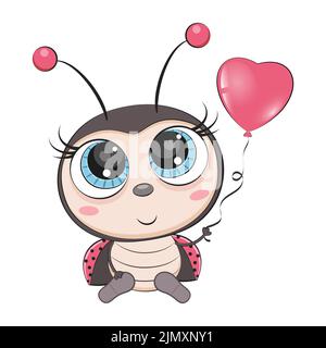 Adorable coccinelle, coccinelle. Incect. Illustration de Vecteur