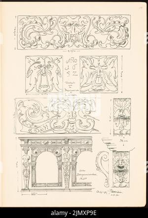 Academic Architects Berlin (AAVB), sketchbook SS 1901: Sketches from Lübeck (1901-1901): Vues, Détails Marienkirche. Pression sur le papier, 44 x 31,4 cm (y compris les bords de numérisation) Banque D'Images