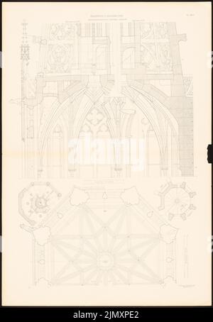 Egle Joseph von (1818-1899), Frauenkirche à Esslingen (1898-1898) : coupe de la voûte octogonale et du pied du casque. Pression sur le papier, 102,9 x 71,1 cm (y compris les bords de numérisation) Banque D'Images