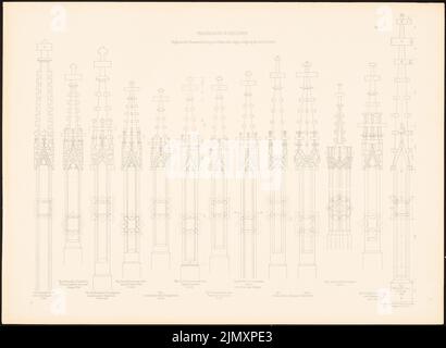 Egle Joseph von (1818-1899), Frauenkirche à Esslingen (1898-1898): Vues, plans d'étage. Pression sur le papier, 51,5 x 70,4 cm (y compris les bords de numérisation) Banque D'Images