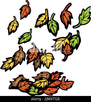 congé d'automne brun orange et rouge Illustration de Vecteur