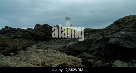 Vue panoramique sur le phare d'Elie sur le Firth of Forth en Écosse Banque D'Images