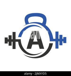 Logo fitness sur la lettre A. Gym and Fitness Un modèle de vecteur de lettre Illustration de Vecteur