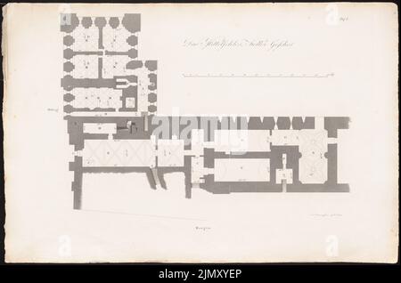 Büsching, le château des chevaliers allemands de Marienburg, Berlin 1823 (1823-1823): Grundriss Keller Mittelschloss. Couture sur papier, 28,4 x 42,8 cm (y compris les bords de numérisation) Banque D'Images