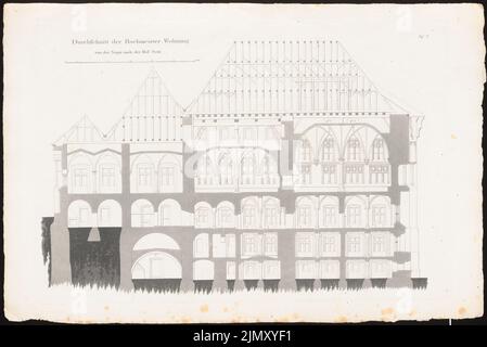 Büsching, le château des chevaliers allemands de Marienburg, Berlin 1823 (1823-1823) : section transversale. Couture sur papier, 28,6 x 42,8 cm (y compris les bords de numérisation) Banque D'Images