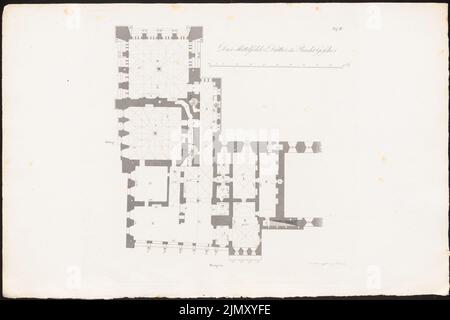 Büsching, le château des Chevaliers allemands de Marienburg, Berlin 1823 (1823-1823) : Grundliss 3rd étage. Couture sur papier, 28,4 x 42,6 cm (y compris les bords de numérisation) Banque D'Images