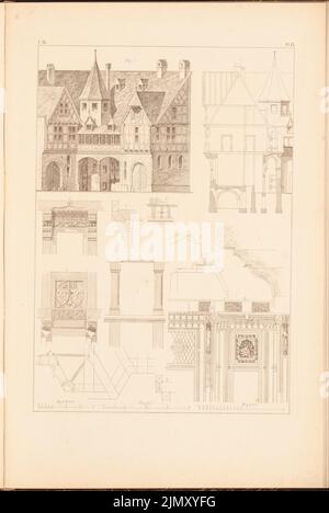 Sterior Gottlob (1820-1864), immeuble résidentiel. (De: Dessins aux maisons de ville et de campagne, 2nd Ed., Glogau.) (Sans DAT.) : vue, coupe transversale, détails. Lithographie sur papier, 46 x 30,9 cm (y compris les bords de numérisation) Banque D'Images