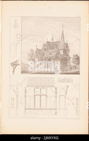 Sterior Gottlob (1820-1864), maison de campagne. (De: Dessins aux maisons de ville et de campagne, 2nd Ed., Glogau.) (Sans DAT.) : vue en perspective, détails. Lithographie sur papier, 45,9 x 30,6 cm (y compris les bords de numérisation) Banque D'Images