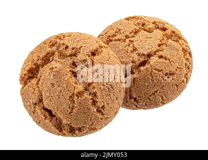 Amaretti italien, biscuits aux amandes isolés Banque D'Images