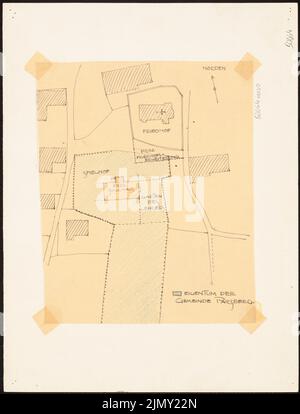 Rüster Emil (1883-1949), bâtiment scolaire à Parsberg (10,1907): Département. Encre, encre et crayon de couleur sur transparent, 29,7 x 22,6 cm (y compris les bords de numérisation) Banque D'Images