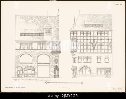 Erdmann & Spindler, nouvelles façades de la vieille ville de Brême. Résultat de d. Concours d. Association de Bentheim à Brême, Edit. V. Richard Landé, Leipzig (sans date): Vues de côté. Impression sur papier, 35,5 x 48,2 cm (bords de numérisation inclus) Banque D'Images