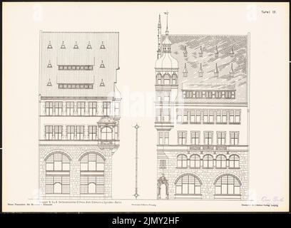 Erdmann & Spindler, nouvelles façades de la vieille ville de Brême. Résultat de d. Concours d. Association de Bentheim à Brême, Edit. V. Richard Landé, Leipzig (sans date): Vues de côté. Pression sur le papier, 35,4 x 48,2 cm (y compris les bords de numérisation) Banque D'Images