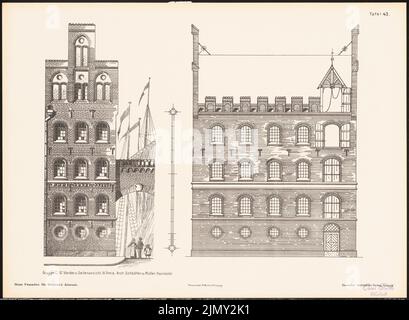 Schädtler & Müller, nouvelles façades de la vieille ville de Brême. Résultat de d. Concours d. Association de Bentheim à Brême, Edit. V. Richard Lissé, Leipzig (sans date): Vue de face, vue latérale. Pression sur le papier, 35,4 x 48,2 cm (y compris les bords de numérisation) Banque D'Images