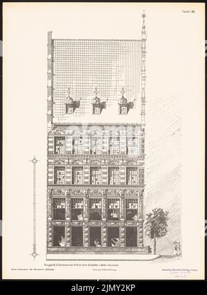 Schädtler & Müller, nouvelles façades de la vieille ville de Brême. Résultat de d. Concours d. Association de Bentheim à Brême, Edit. V. Richard Landé, Leipzig (sans date): Vue de côté. Pression sur le papier, 48,3 x 35,6 cm (y compris les bords de numérisation) Banque D'Images