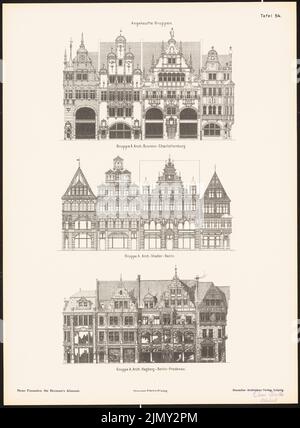 Brurein Wilhelm, nouvelles façades de la vieille ville de Brême. Résultat de d. Concours d. Association de Bentheim à Brême, Edit. V. Richard Landé, Leipzig (sans date): Vues. Pression sur le papier, 48,3 x 35,5 cm (y compris les bords de numérisation) Banque D'Images