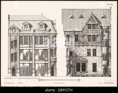 Hagberg Emil, nouvelles façades de la vieille ville de Brême. Résultat de d. Concours d. Association de Bentheim à Brême, Edit. V. Richard Landé, Leipzig (sans date): Vues de côté. Impression sur papier, 35,5 x 48,3 cm (bords de numérisation inclus) Banque D'Images