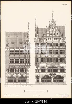 Brurein Wilhelm, nouvelles façades de la vieille ville de Brême. Résultat de d. Concours d. Association de Bentheim à Brême, Edit. V. Richard Landé, Leipzig (sans date): Vues de côté. Impression sur papier, 48,5 x 35,5 cm (bords de numérisation inclus) Banque D'Images