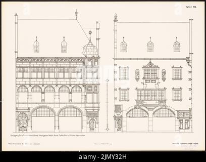 Schädtler & Müller, nouvelles façades de la vieille ville de Brême. Résultat de d. Concours d. Association de Bentheim à Brême, Edit. V. Richard Landé, Leipzig (sans date): Vues de côté. Pression sur le papier, 35,4 x 48,2 cm (y compris les bords de numérisation) Banque D'Images