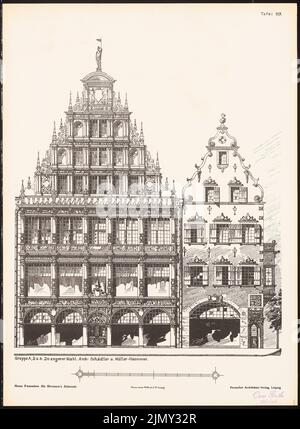 Schädtler & Müller, nouvelles façades de la vieille ville de Brême. Résultat de d. Concours d. Association de Bentheim à Brême, Edit. V. Richard Landé, Leipzig (sans date): Vues. Pression sur le papier, 48,4 x 35,5 cm (y compris les bords de numérisation) Banque D'Images