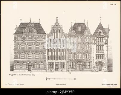 Colombo Karl, nouvelles façades de la vieille ville de Brême. Résultat de d. Concours d. Association de Bentheim à Brême, Edit. V. Richard Landé, Leipzig (sans date): Vues. Pression sur le papier, 35,6 x 48 cm (y compris les bords de numérisation) Banque D'Images