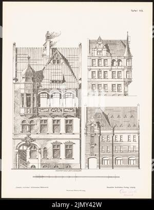 Liertz Adolf, architecture allemande repensée dans le sens de l'ancien. Le résultat de d. Concours Hildesheim, annoncé d. Association pour la préservation des arts (1900-1900): Vues. Pression sur le papier, 42,2 x 32,5 cm (y compris les bords de numérisation) Banque D'Images