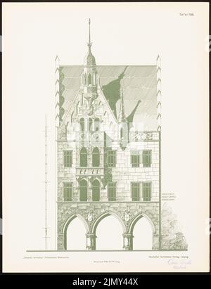 Liertz Adolf, architecture allemande repensée dans le sens de l'ancien. Le résultat de d. Concours Hildesheim, annoncé d. Association pour la préservation des arts (1900-1900): Voir. Pression sur le papier, 42,2 x 32,3 cm (y compris les bords de numérisation) Banque D'Images